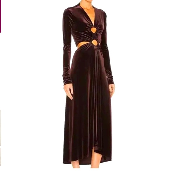 A.L.C. Maeve Cutout Velvet Dress US 2 Midi - Picture 1 of 14
